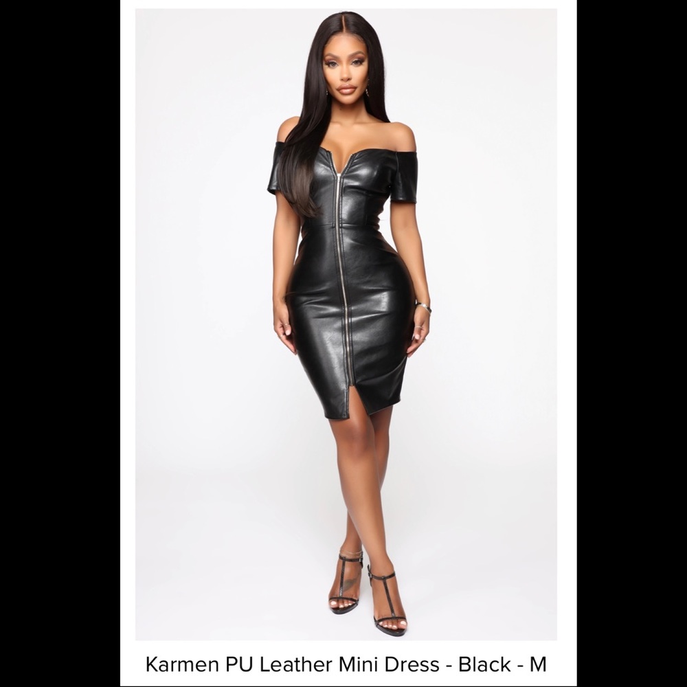 SOLD Pleather midi dress 🔥